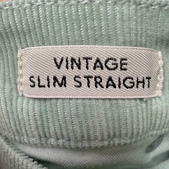 J Crew Vintage Slim Straight Womens 26 Mint Green Corduroy Zip Fly Mid Rise NWT - Picture 5 of 9